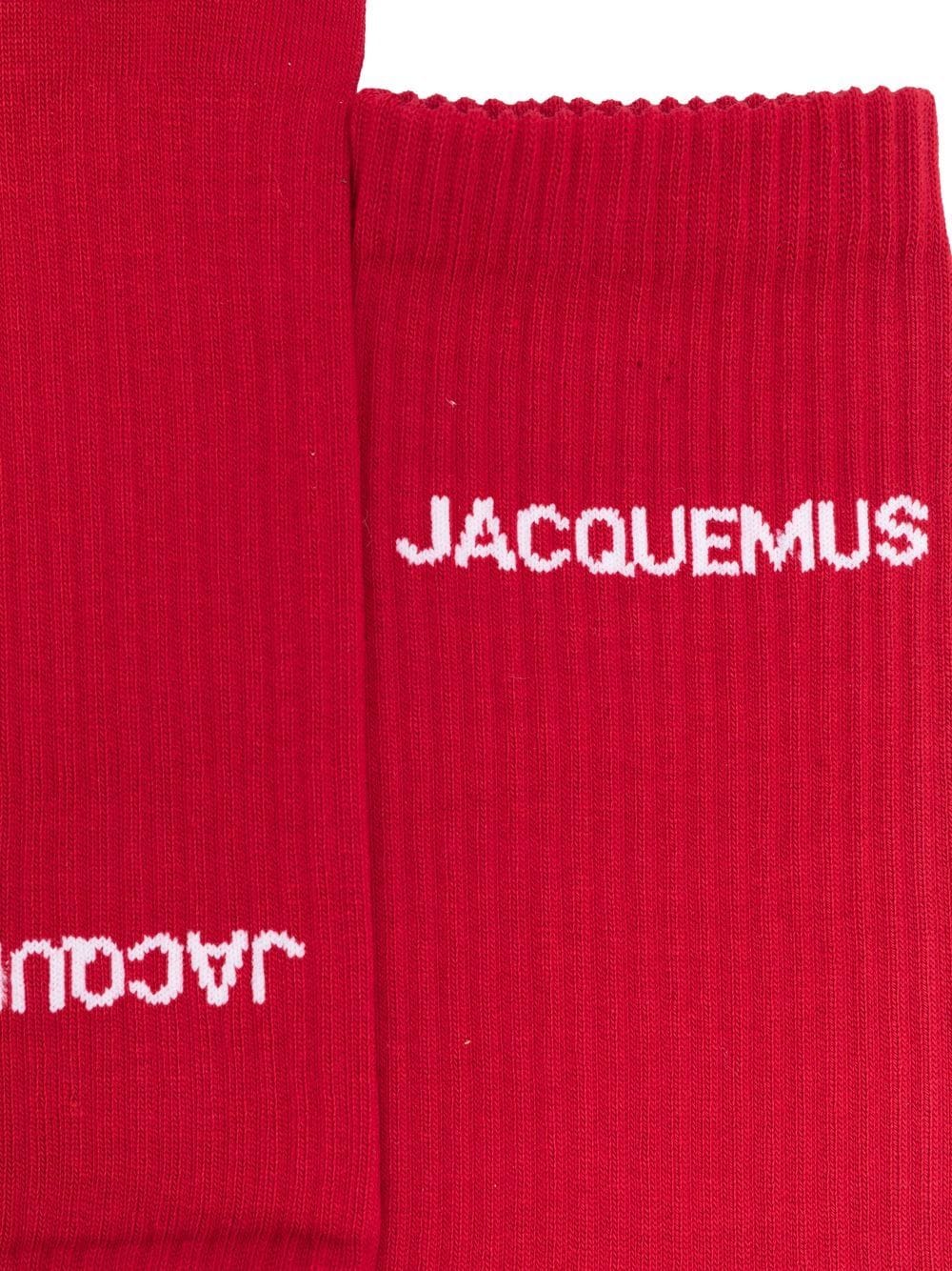 Jacquemus Ribgebreide sokken - Rood