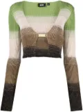 GCDS degradé-effect lurex cropped cardigan - Green