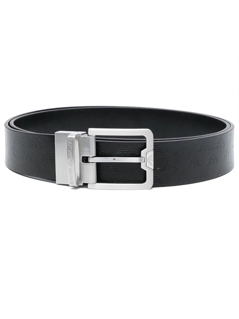 

Emporio Armani monogram buckle belt - Black