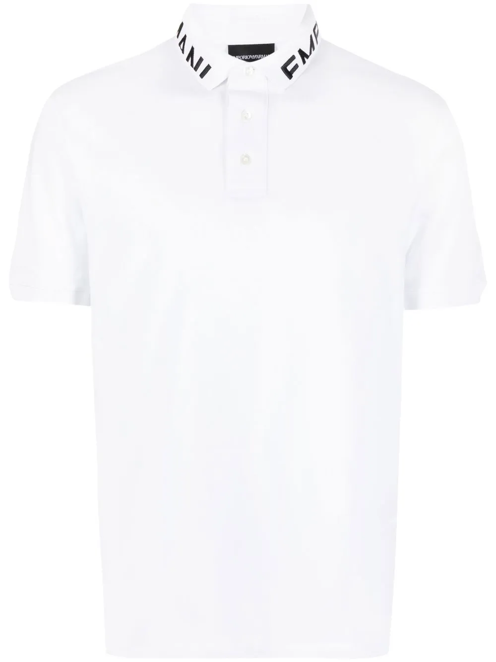 Emporio Armani Cotton Logo-print Polo Shirt In White