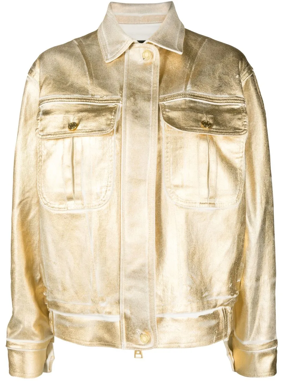 

TOM FORD metallic-effect jacket - Gold