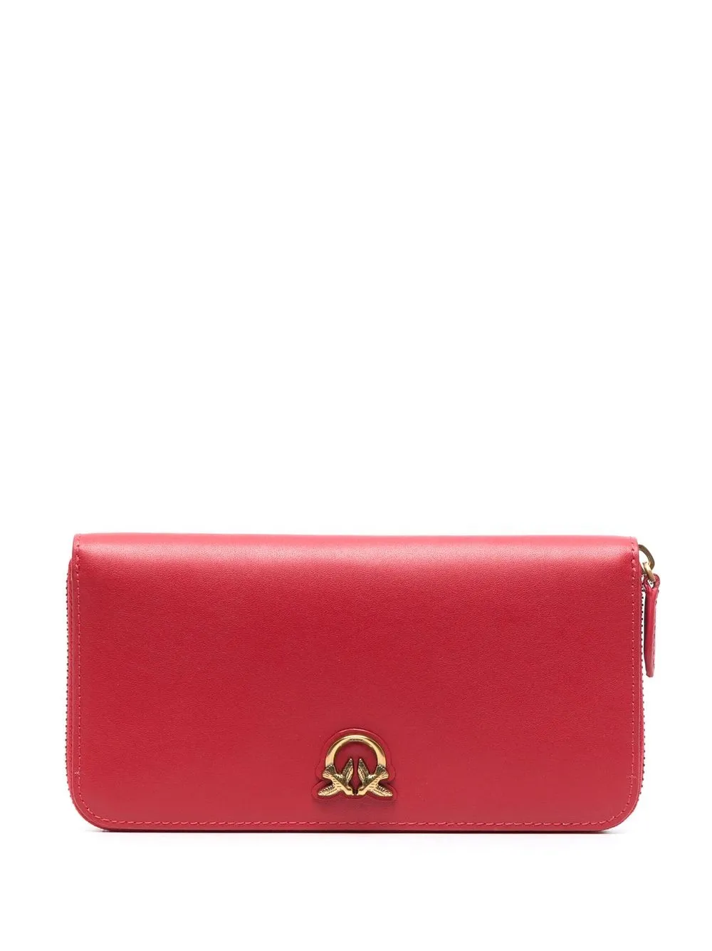 

PINKO logo-plaque leather purse - Red