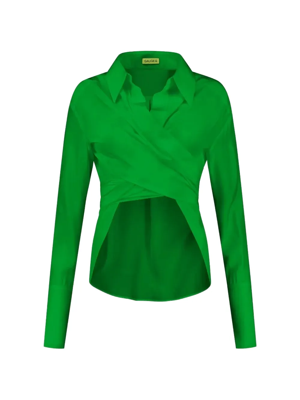 GAUGE81 chemise cache-cœur à ourlet plus long au dos - Vert GAUGE81 chemise cache-cœur à ourlet plus long au dos - Vert