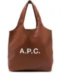 A.P.C. logo-print tote bag - Brown