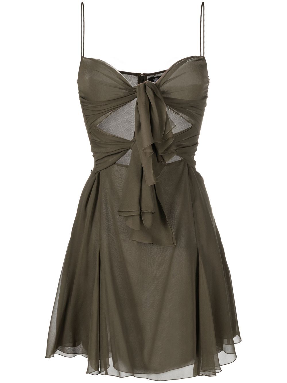 Blumarine Tie Front Sleeveless Dress Farfetch