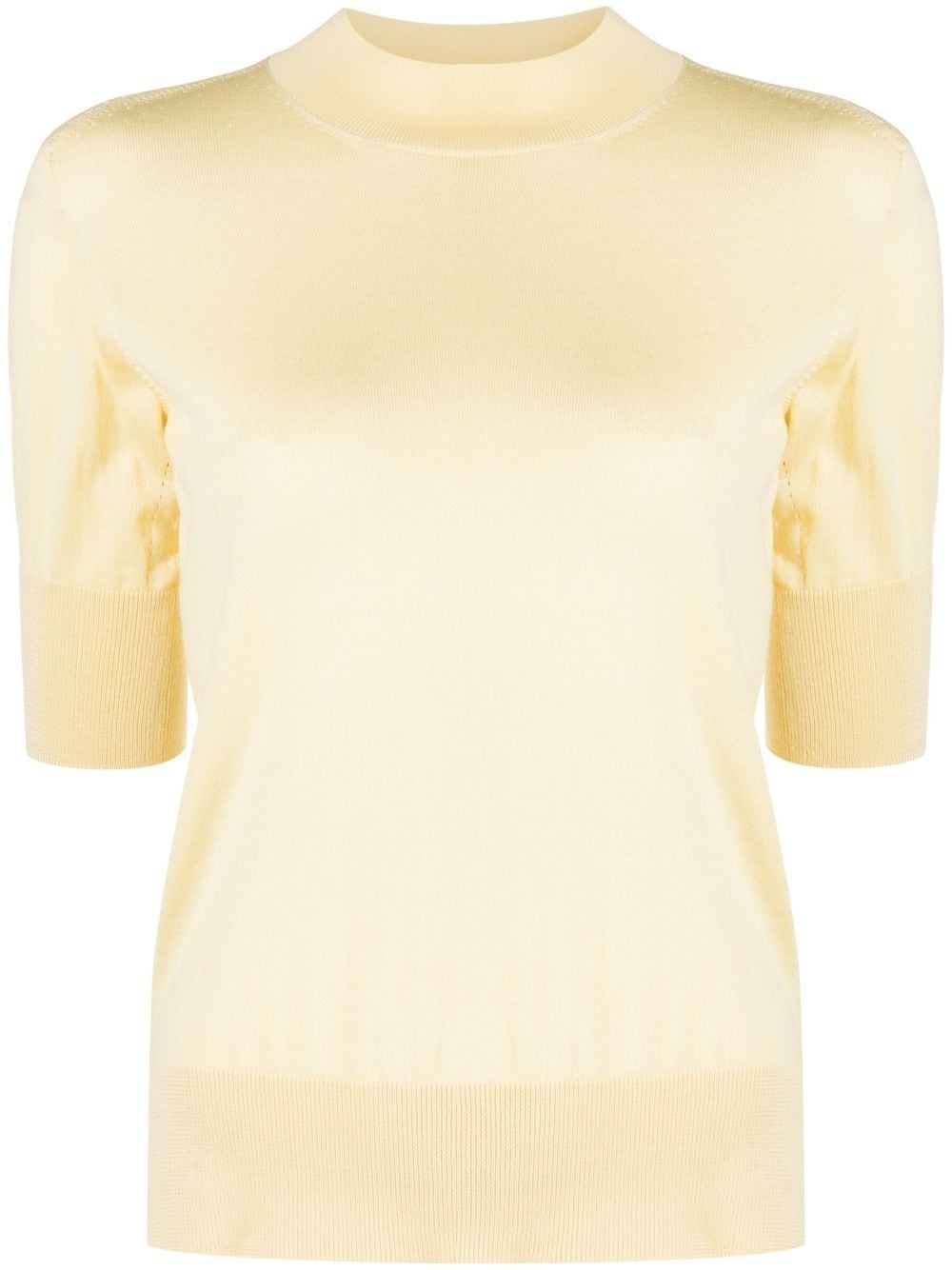 Jil Sander Short-sleeve Knitted Top In Yellow