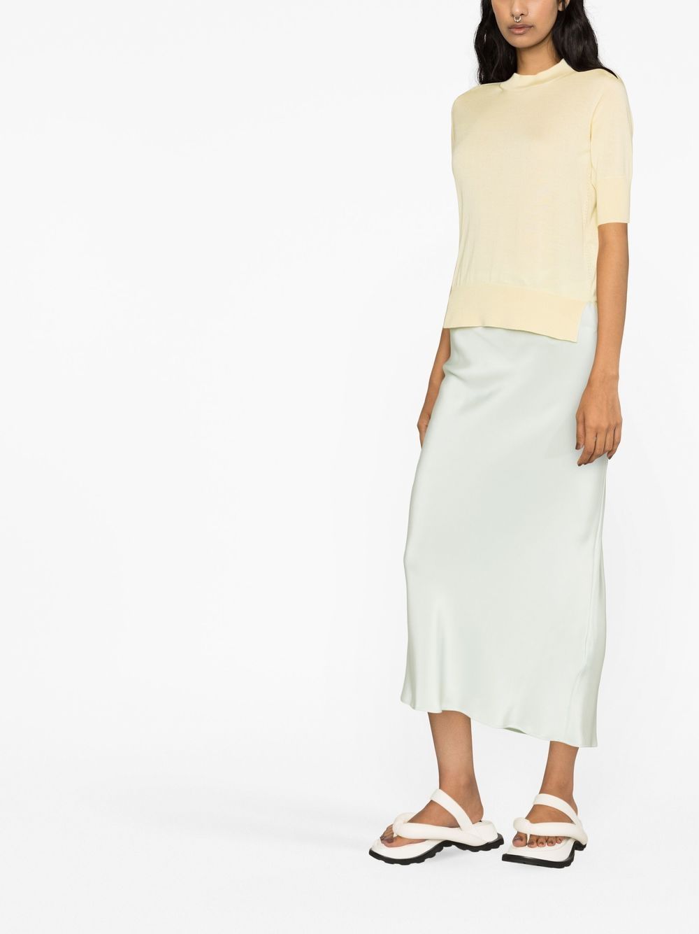 Shop Jil Sander Short-sleeve Knitted Top In Yellow