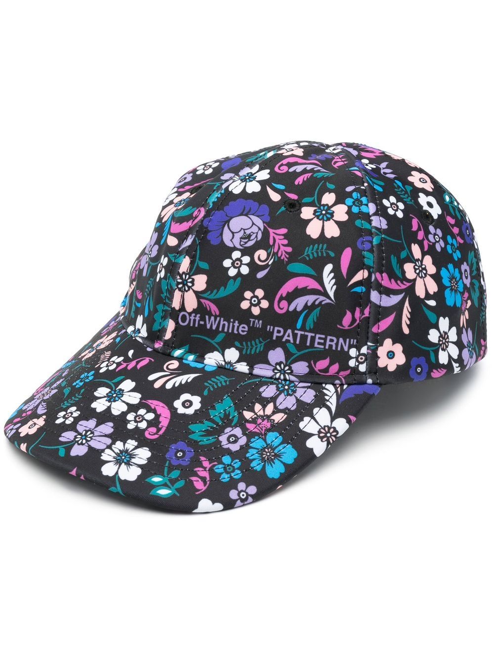 Off-white Floral-print Baseball Cap In Multicolor