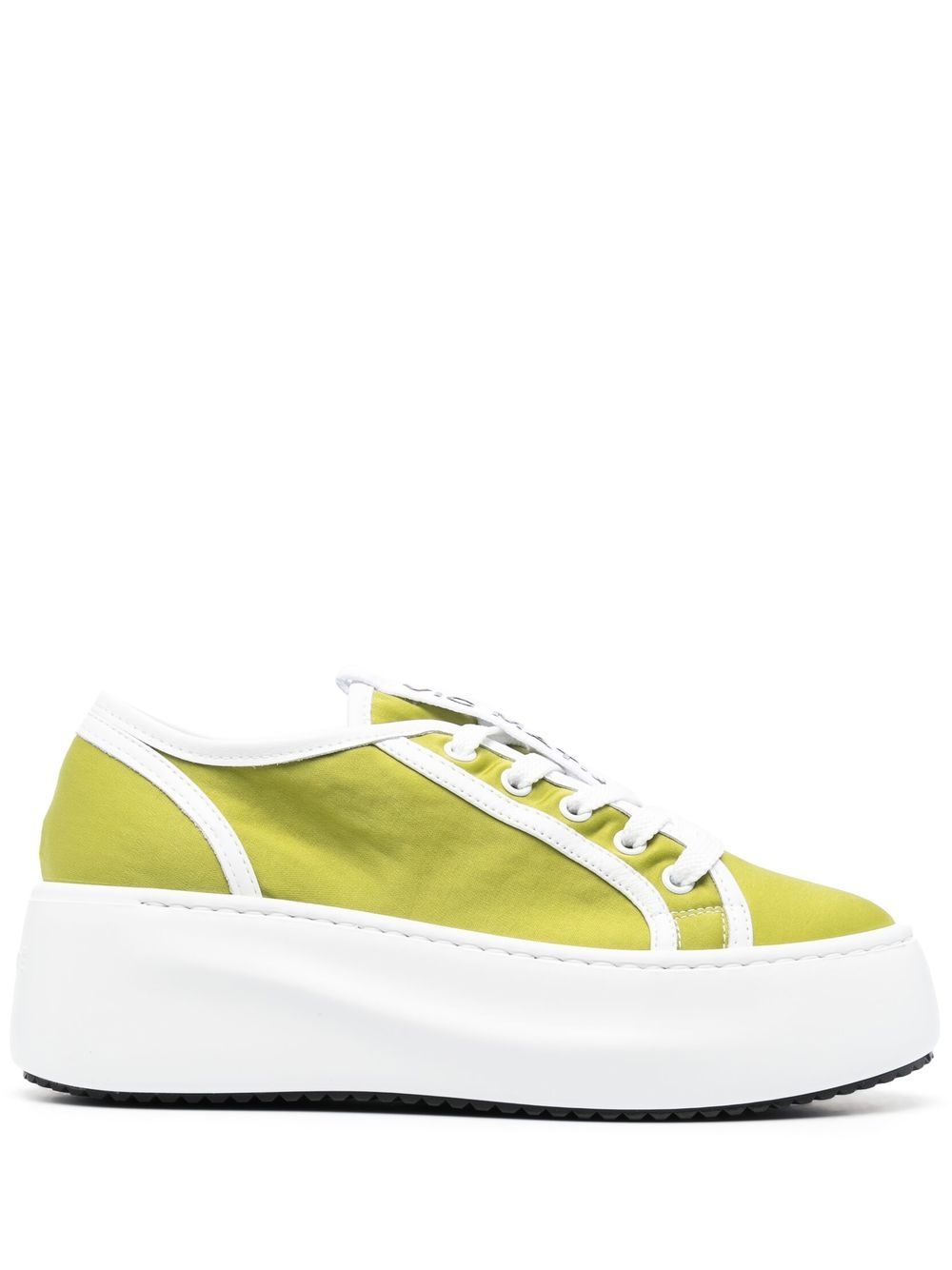 Vic Matie Platform Leather Trainers In Green