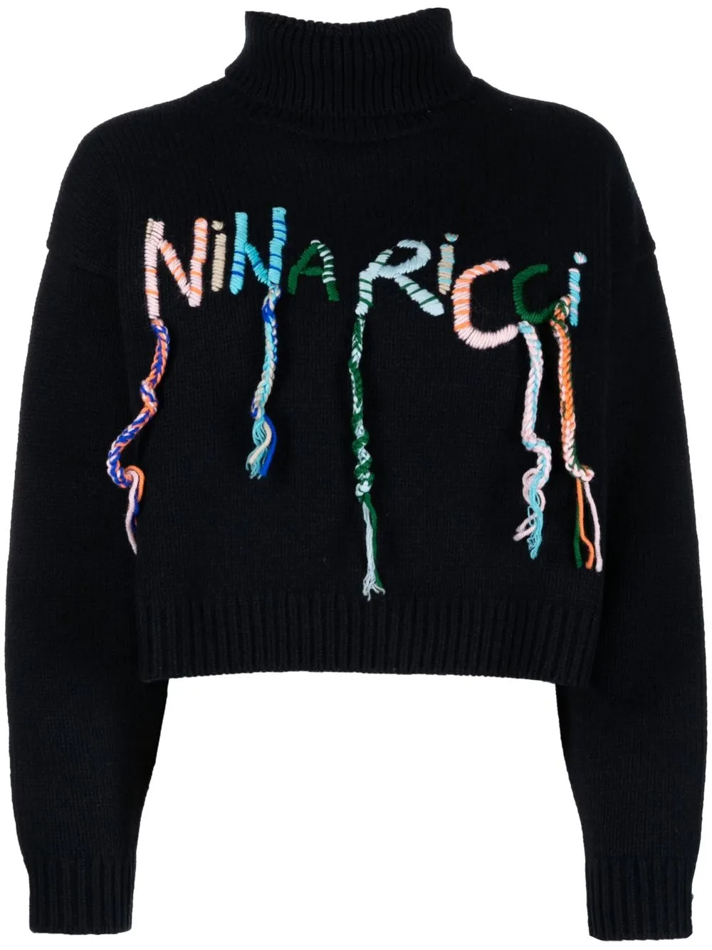 

Nina Ricci embroidered-logo wool jumper - Blue