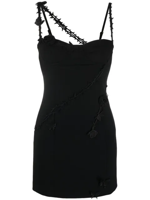 Blumarine rose appliqué minidress