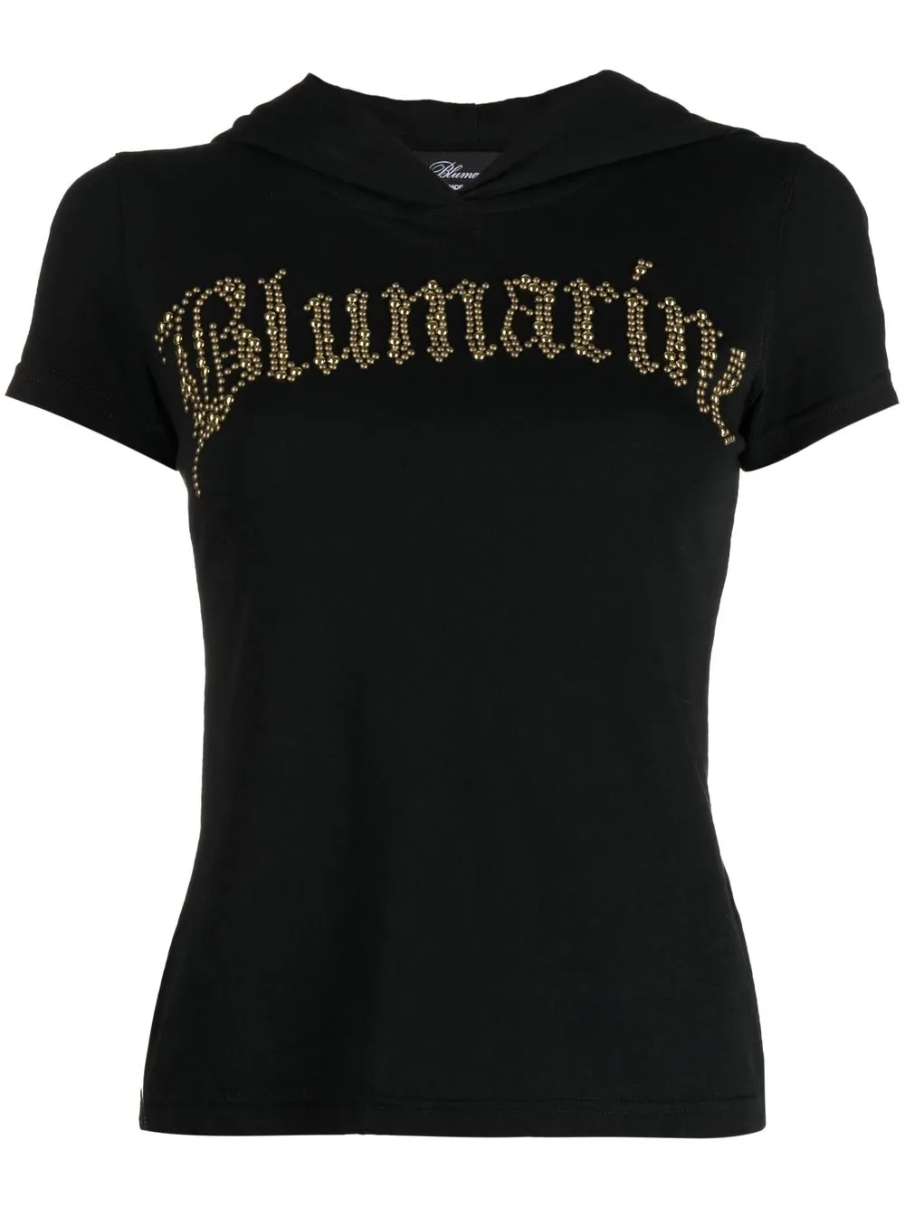 

Blumarine logo-embellished hooded T-shirt - Black