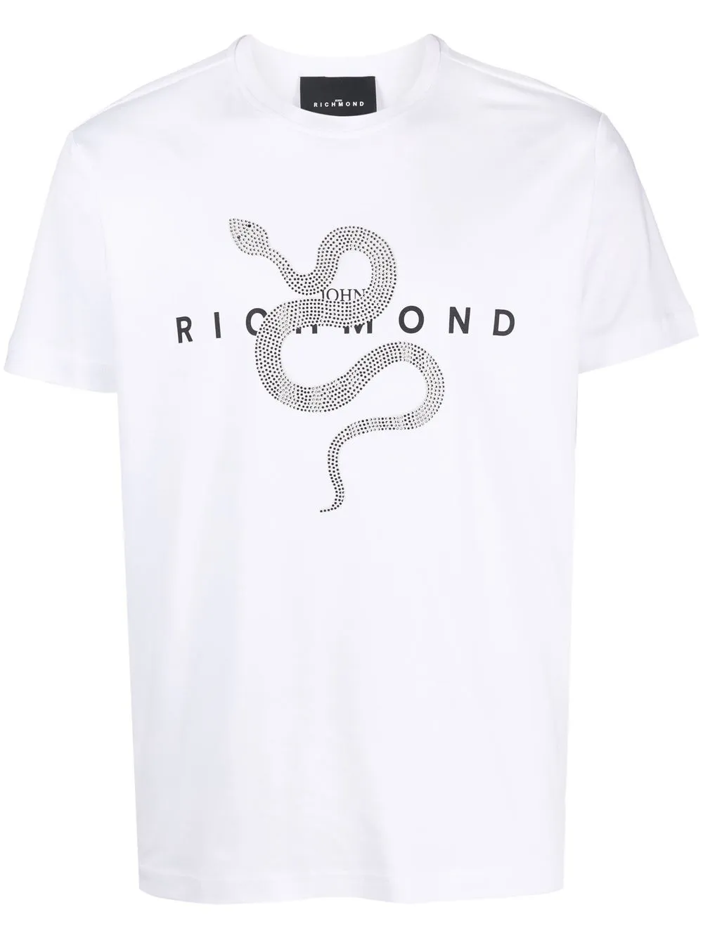 

John Richmond snake logo-print T-shirt - White