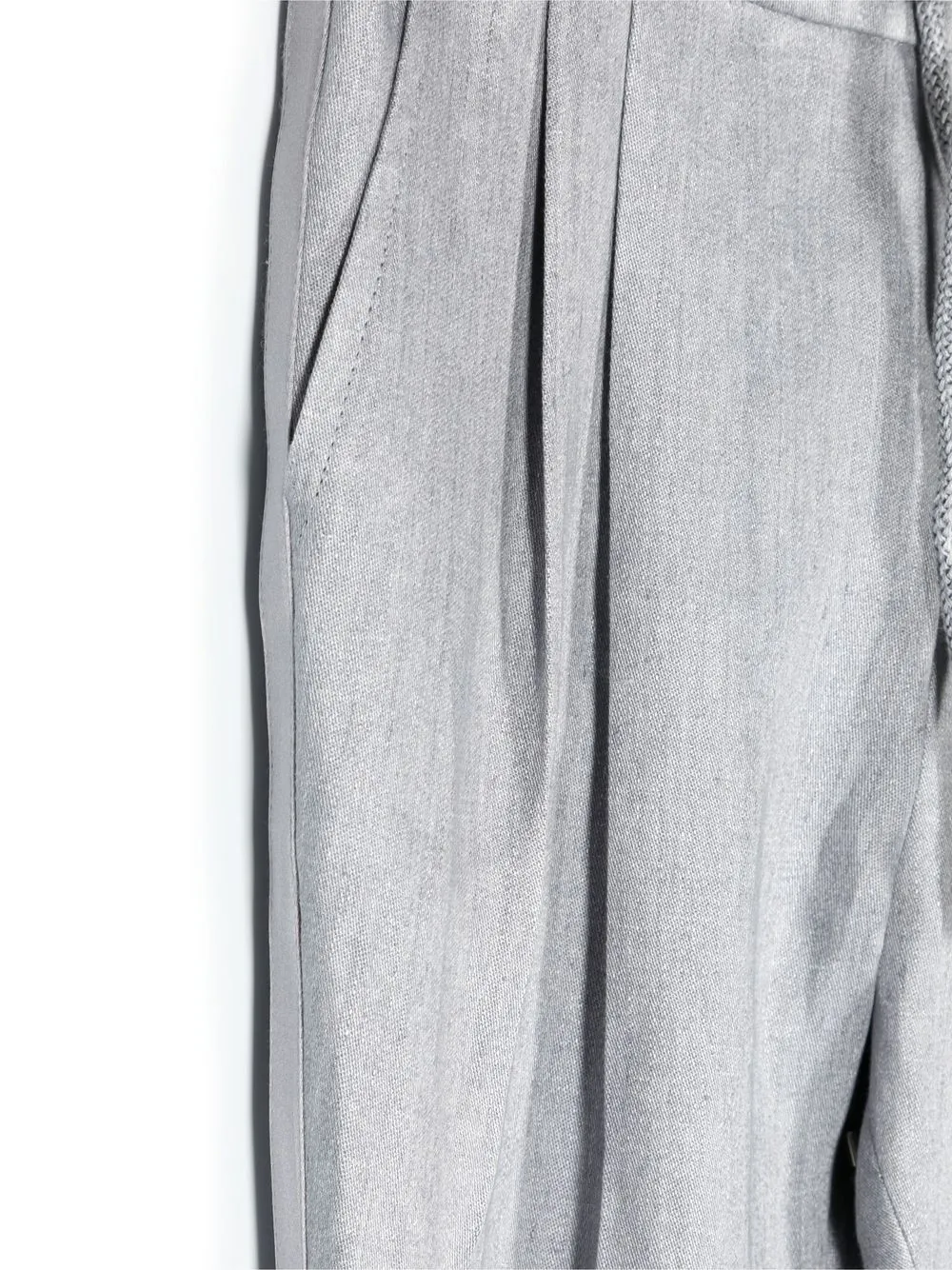 Brunello Cucinelli Pleat Detail Linen/flax Trousers In Grey