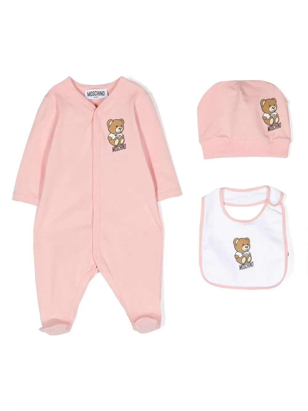 

Moschino Kids set de mameluco con logo estampado - Rosado