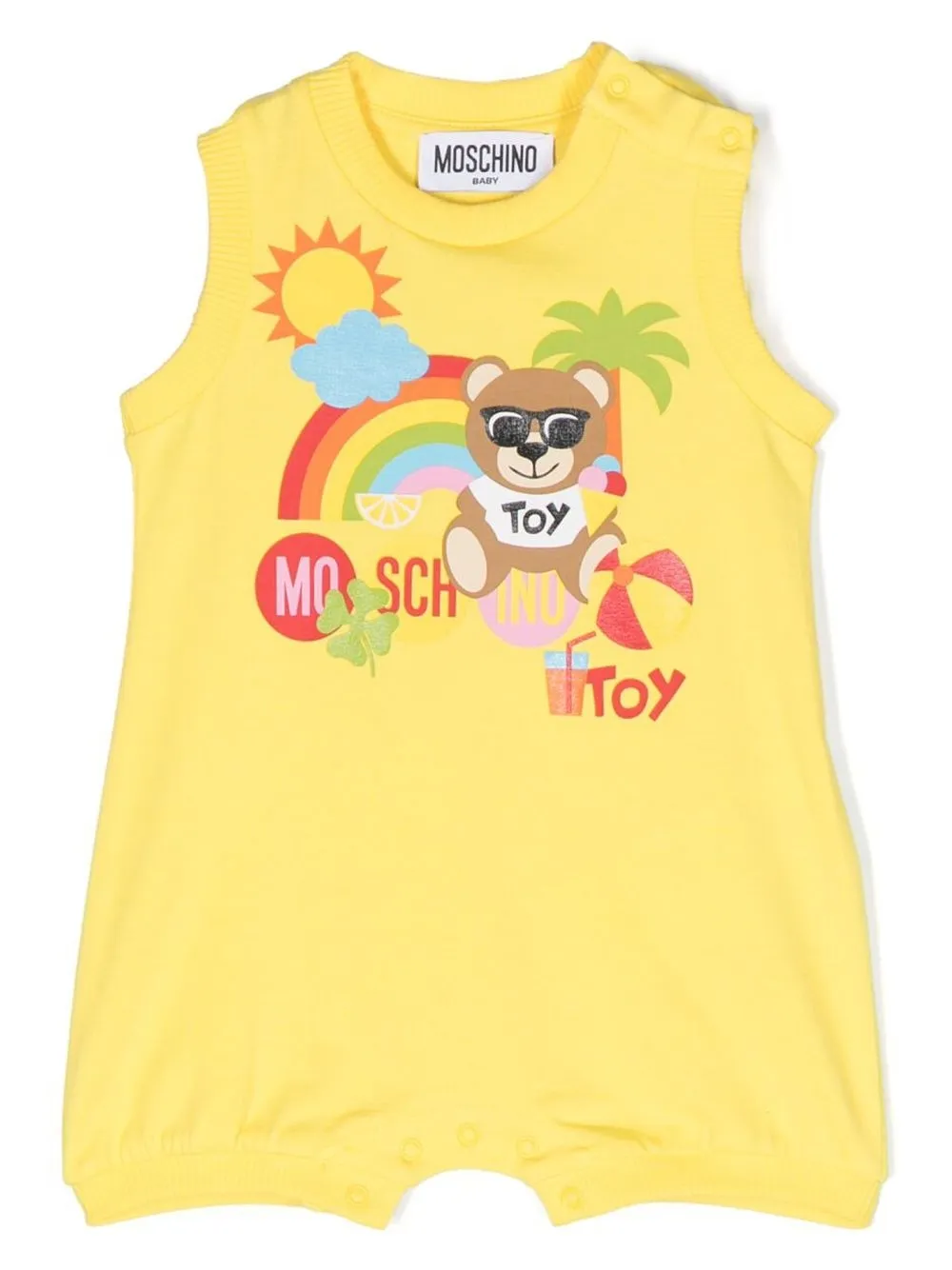 

Moschino Kids romper sin mangas con estampado gráfico - Amarillo