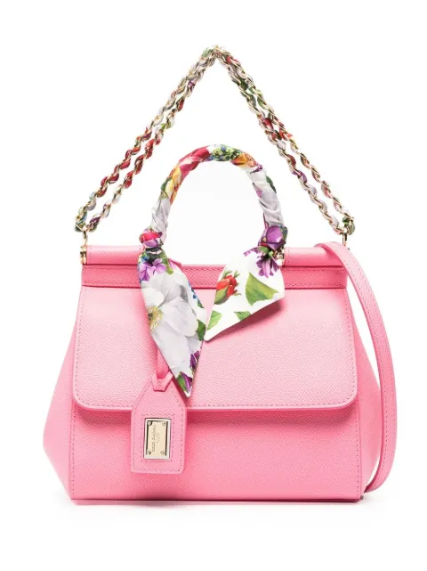 Dolce & Gabbana Sicily scarf-detail top-handle bag