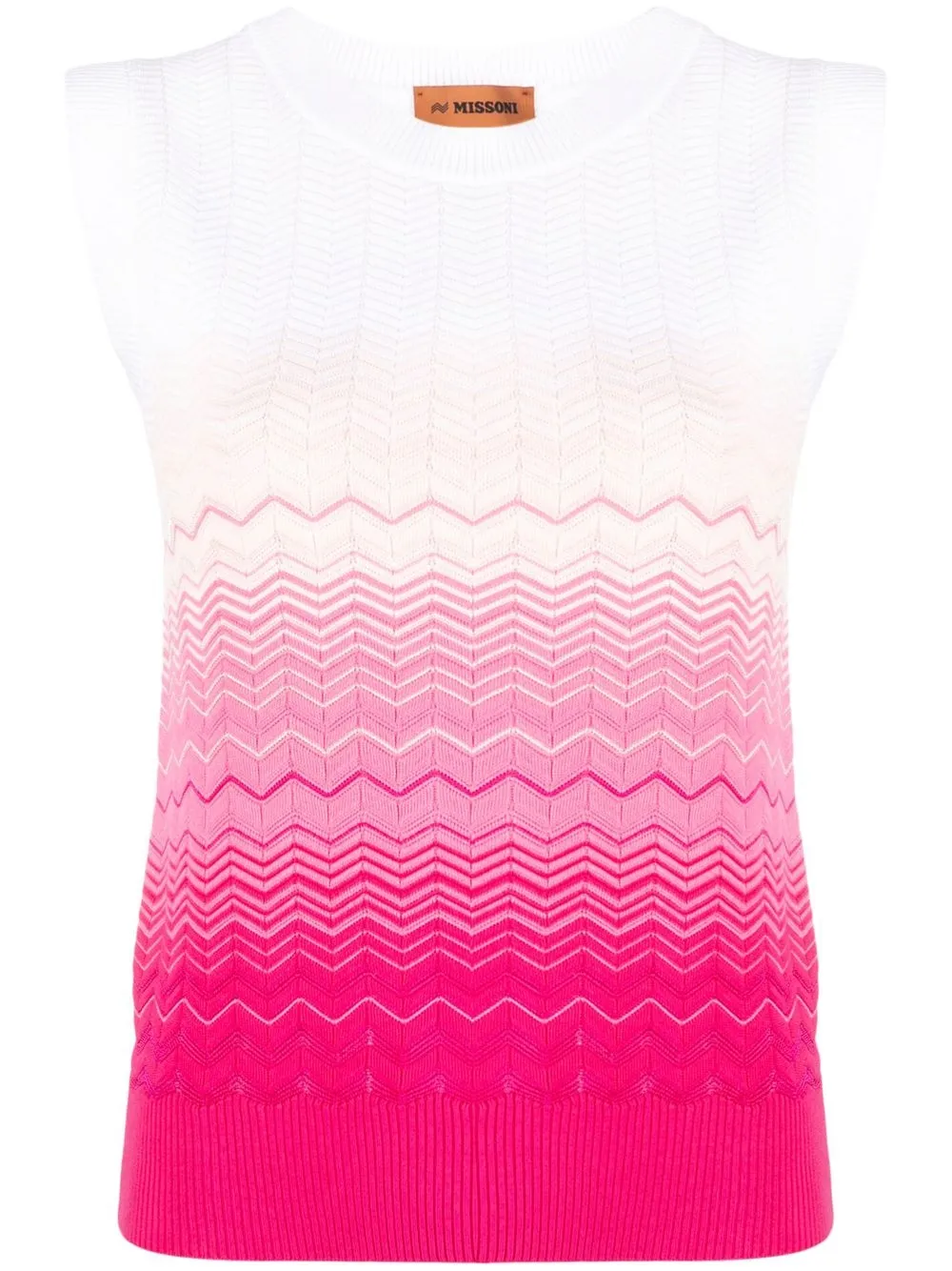 

Missoni ombré-effect zigzag vest - White