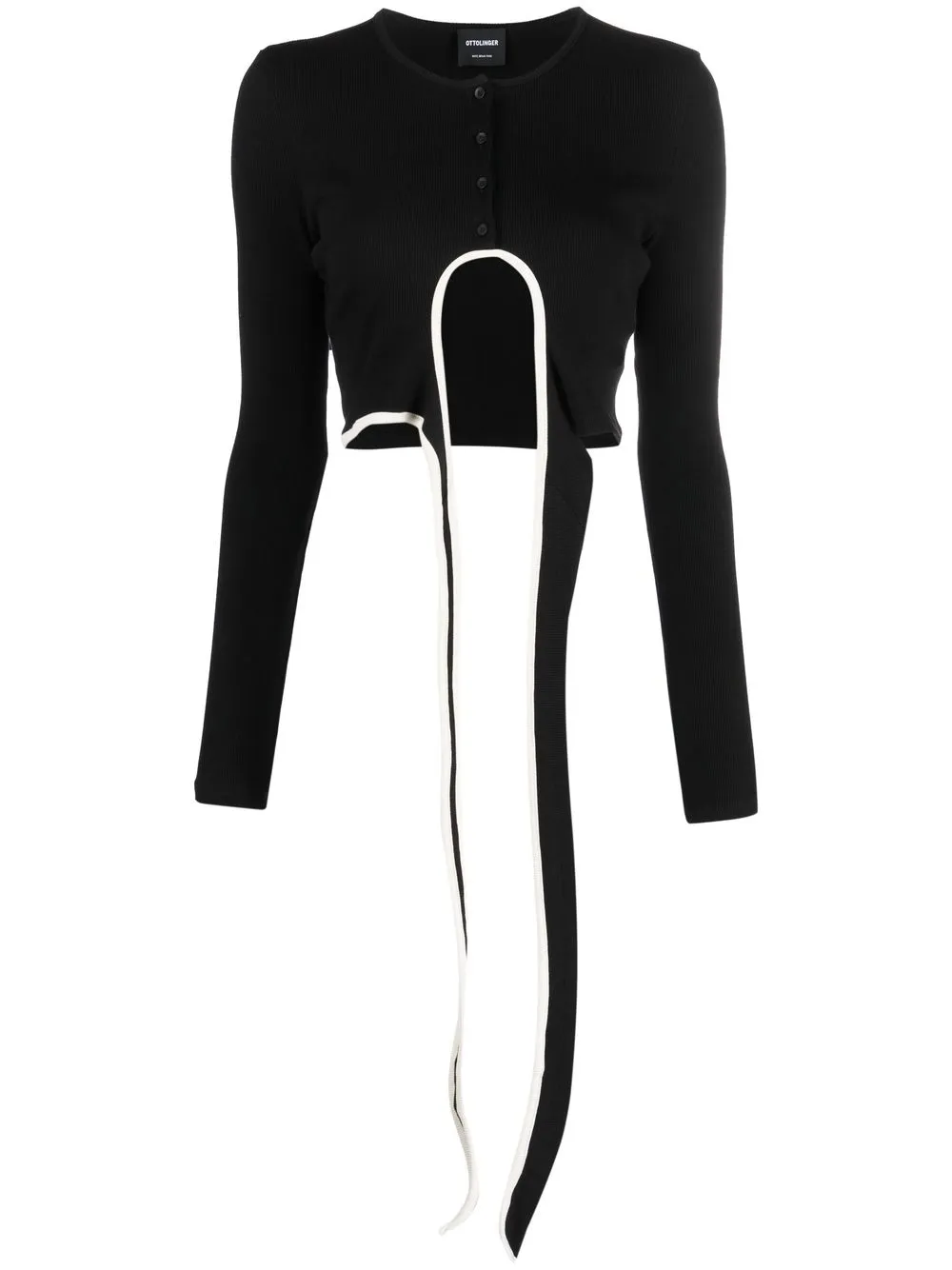 

Ottolinger wrap loop-detail top - Black