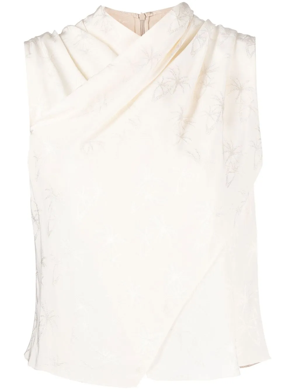 

SHATHA ESSA drape-detail sleeveless top - Neutrals