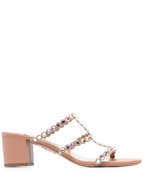 Aquazzura 55mm crystal-embellished open-toe sandals