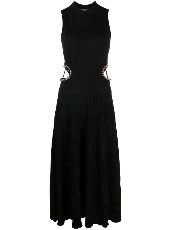 simkhai cut out dress SIMKHAI Fraya Cut-Out Plisse Shirtdress