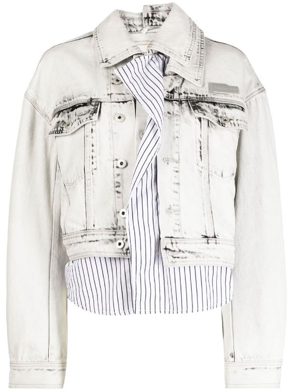 Feng Chen Wang logo-patch Denim Jacket - Farfetch