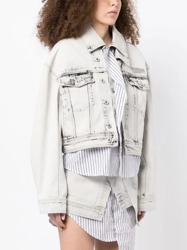 Feng Chen Wang デニムジャケット | グレー | FARFETCH JP