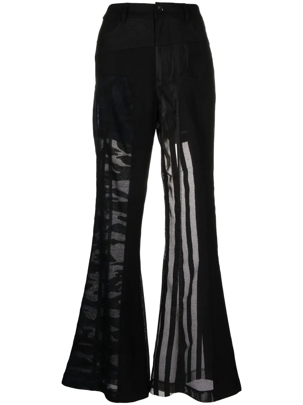 

Feng Chen Wang flared high-waisted trousers - Black