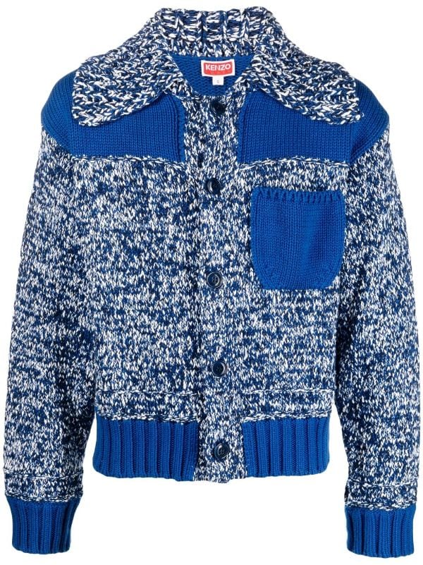 Kenzo contrast-panel Knitted Cardigan - Farfetch