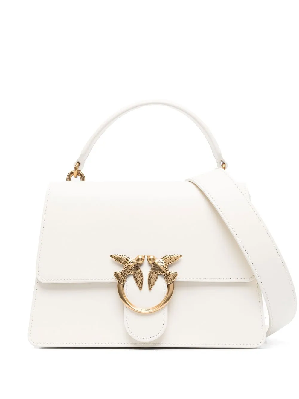 

PINKO Love calf-leather handbag - White