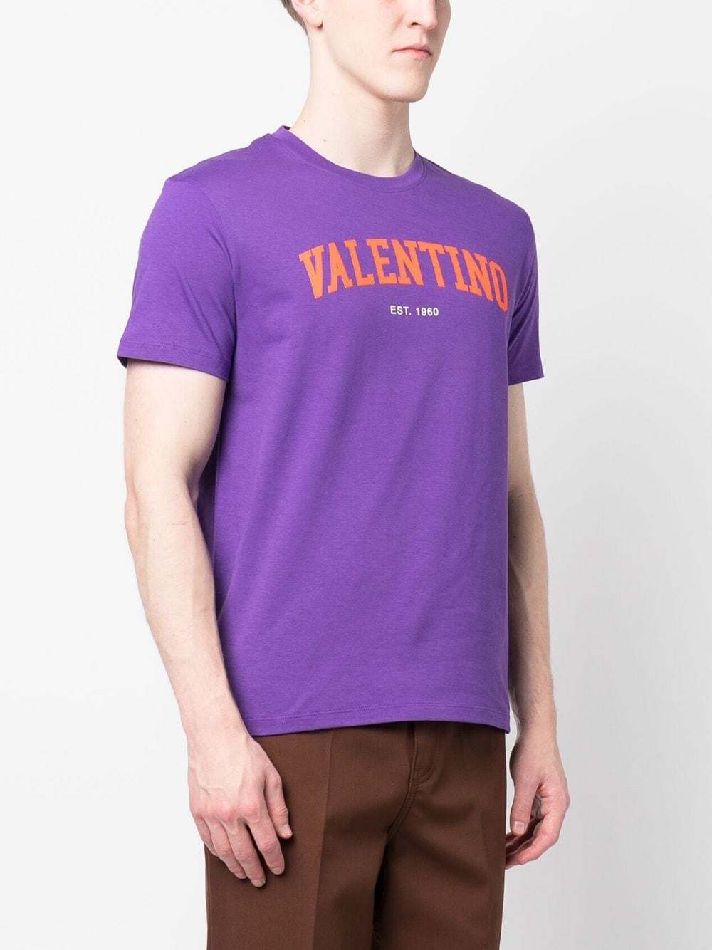 Shop Valentino Logo-print Cotton T-shirt In Violett