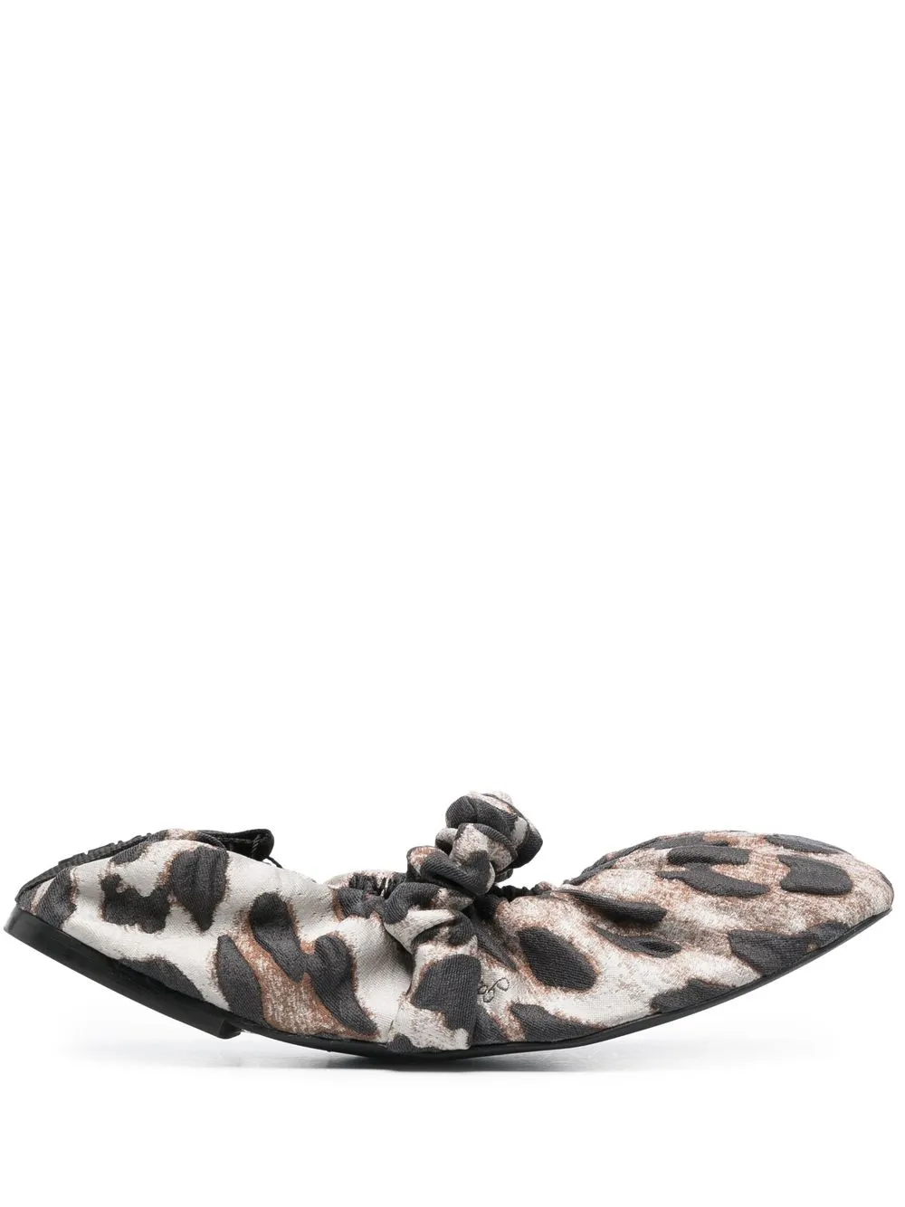 

GANNI elasticated leopard-print ballerina shoes - Neutrals