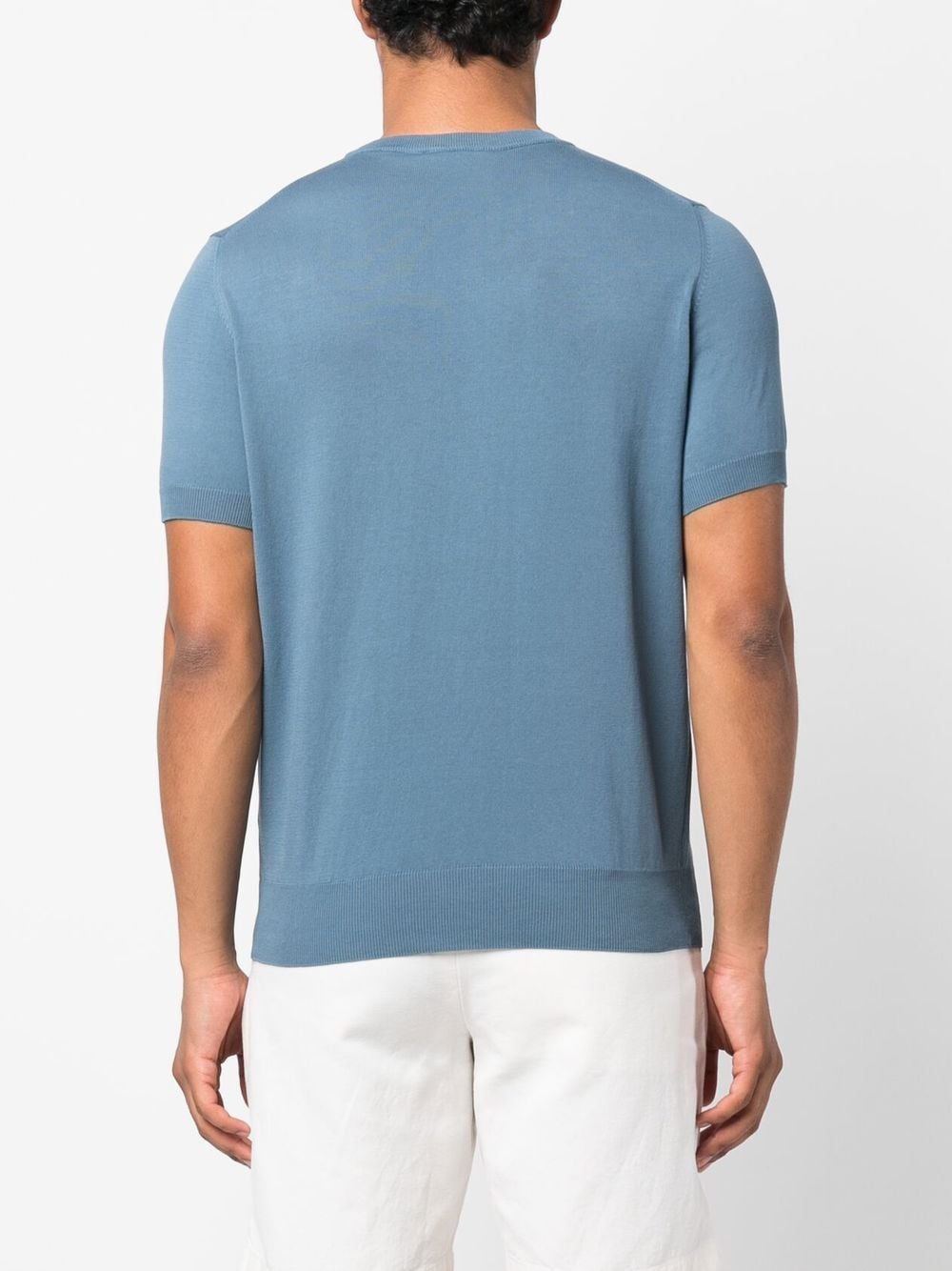 Shop Canali Round Neck Short-sleeved T-shirt In Blau
