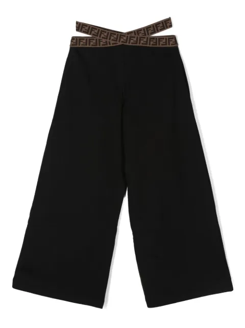Fendi Kids logo-waist wide-leg pants