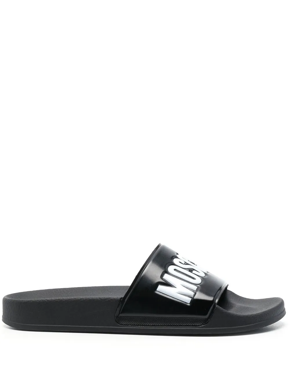 

Moschino flip flops con logo en relieve - Negro