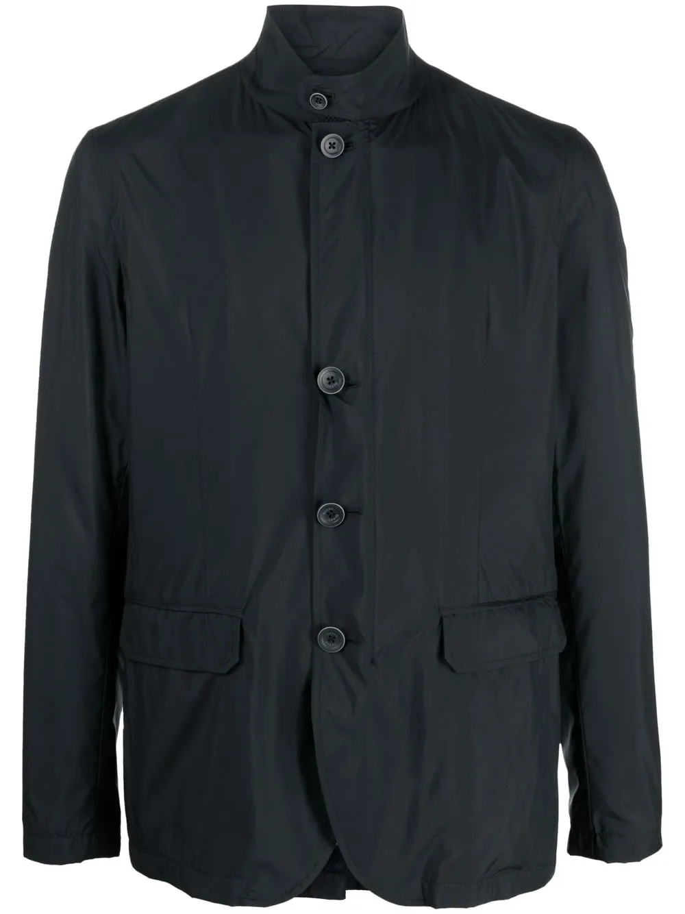 

Herno funnel-neck button-up jacket - Blue