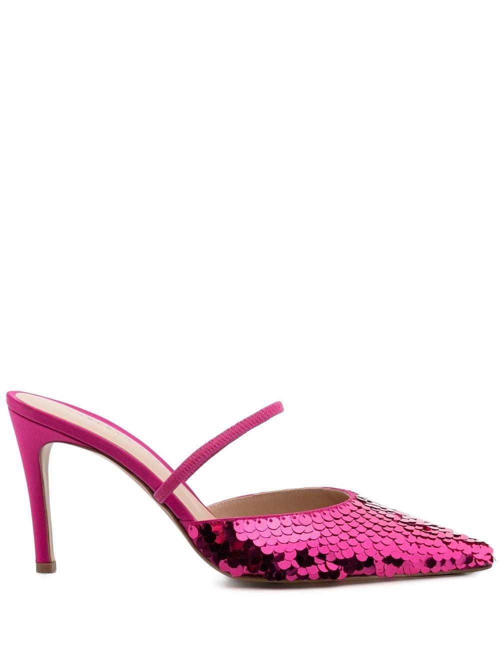 Shop Roberto Festa Sequin Pointed 90mm Mules In Rosa