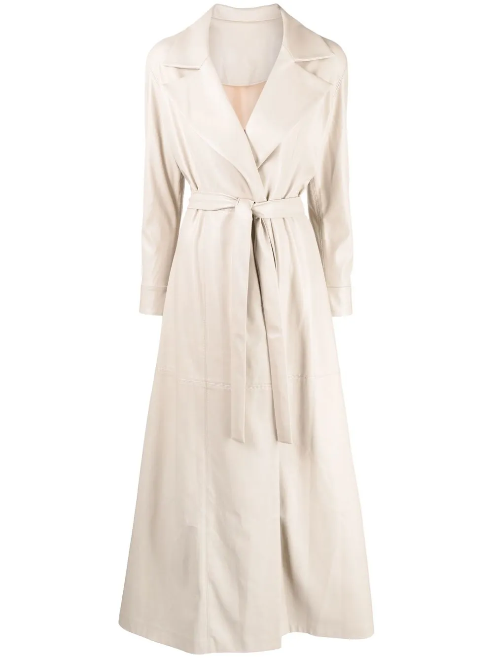 SHATHA ESSA Faux Leather tie-front Trench Coat - Farfetch