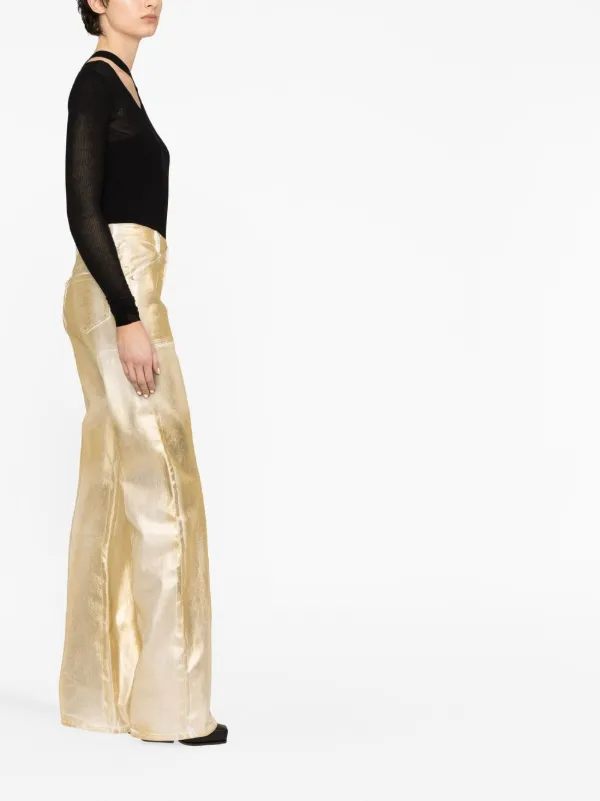 Metallic wide leg clearance trousers