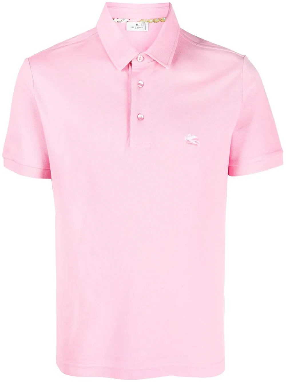 

ETRO logo-embroidered cotton polo shirt - Pink