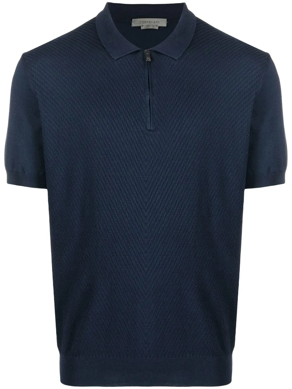 

Corneliani textured-knit polo shirt - Blue