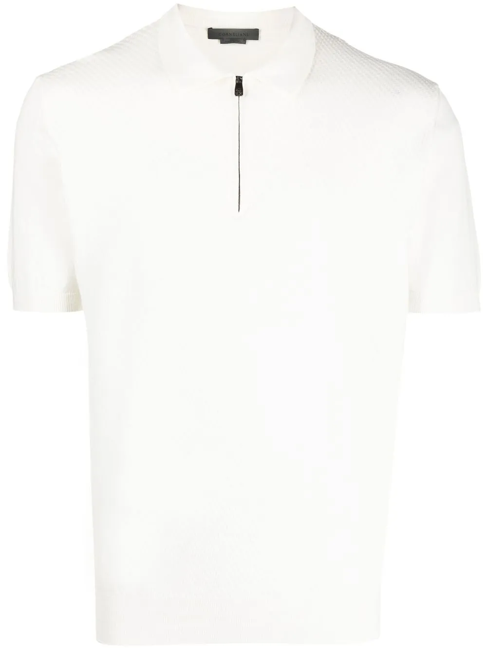 

Corneliani textured-knit polo shirt - White