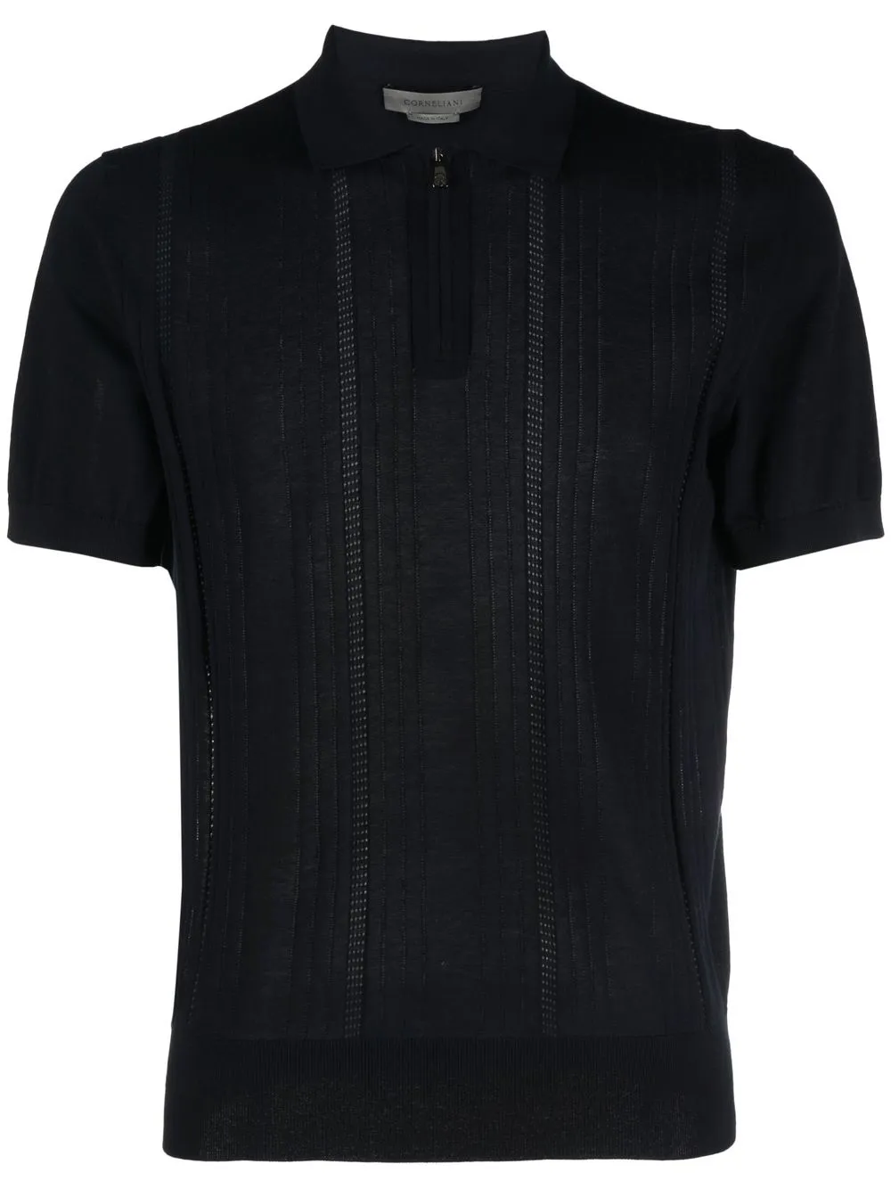 

Corneliani playera tipo polo de canalé - Azul