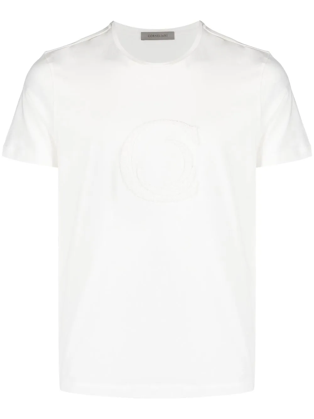 

Corneliani logo-embossed cotton T-shirt - White