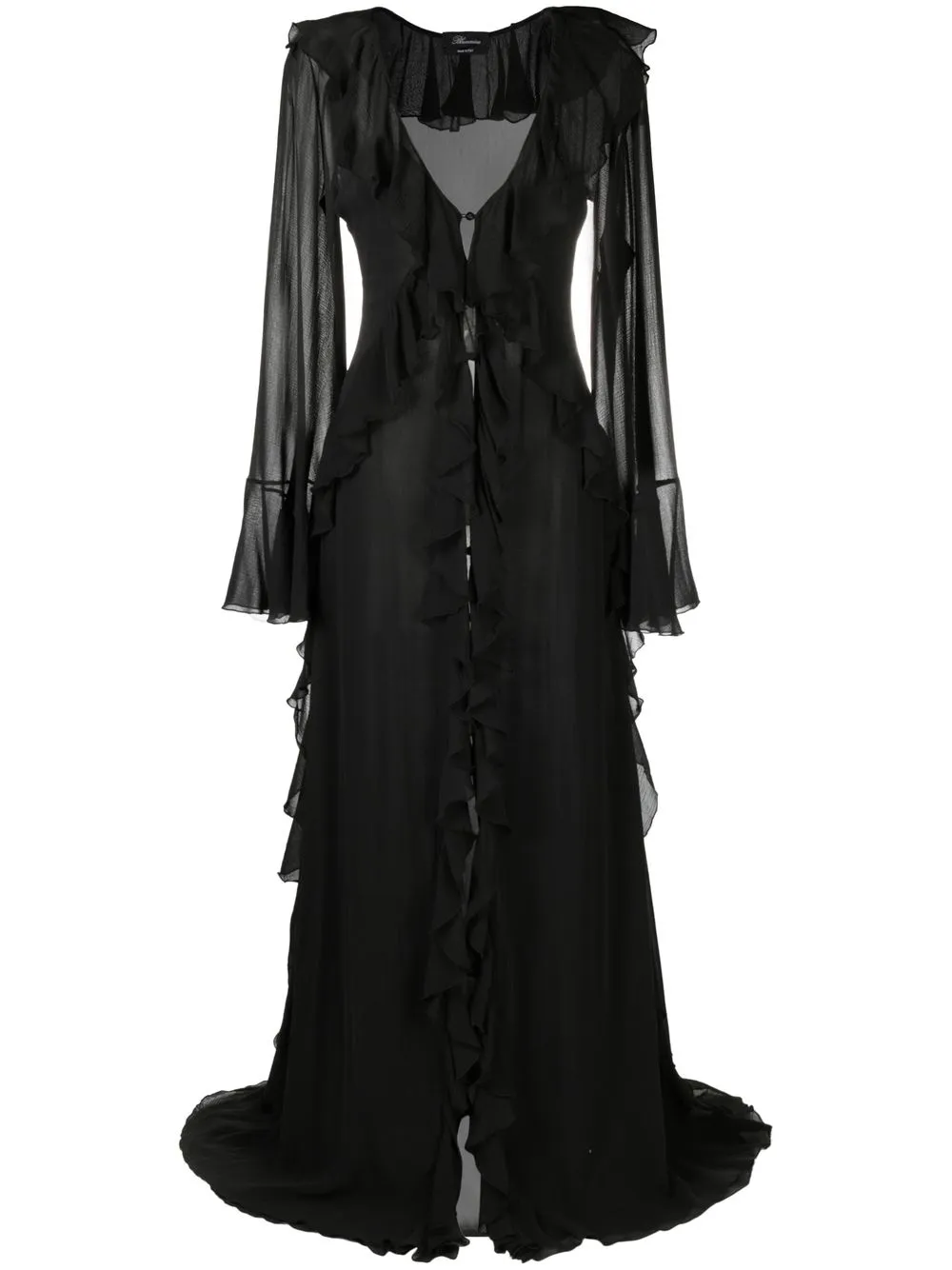 

Blumarine semi-sheer long-sleeved gown - Black