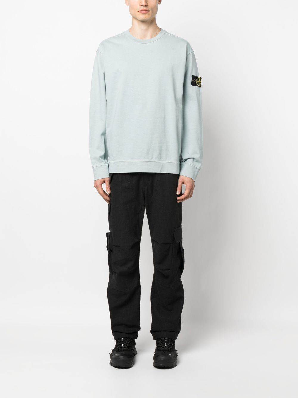 Stone Island Sweater met logopatch - Blauw