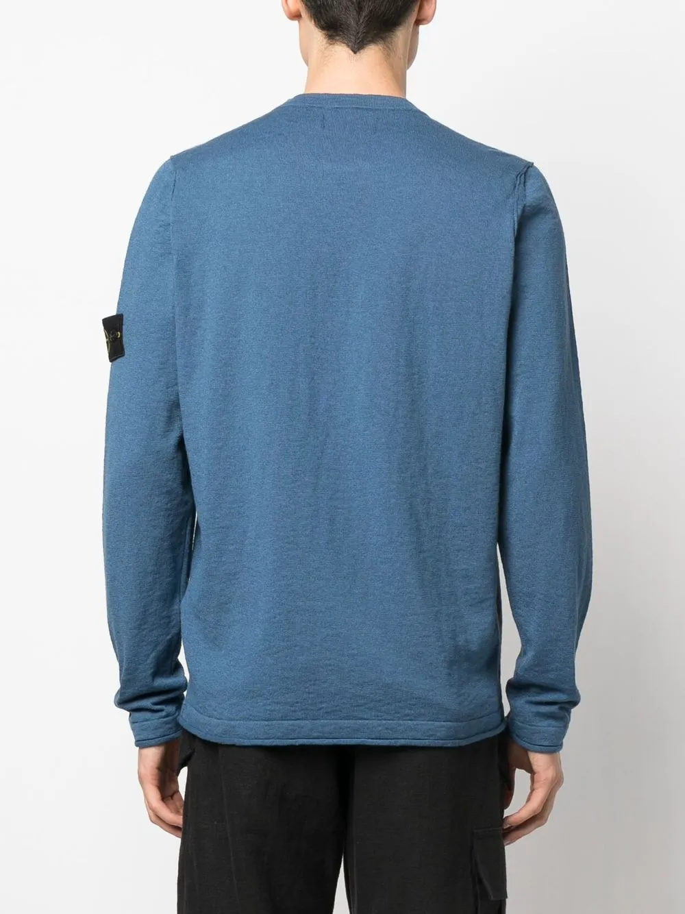 Shop Stone Island Compass Patch Sweatshirt In Blue