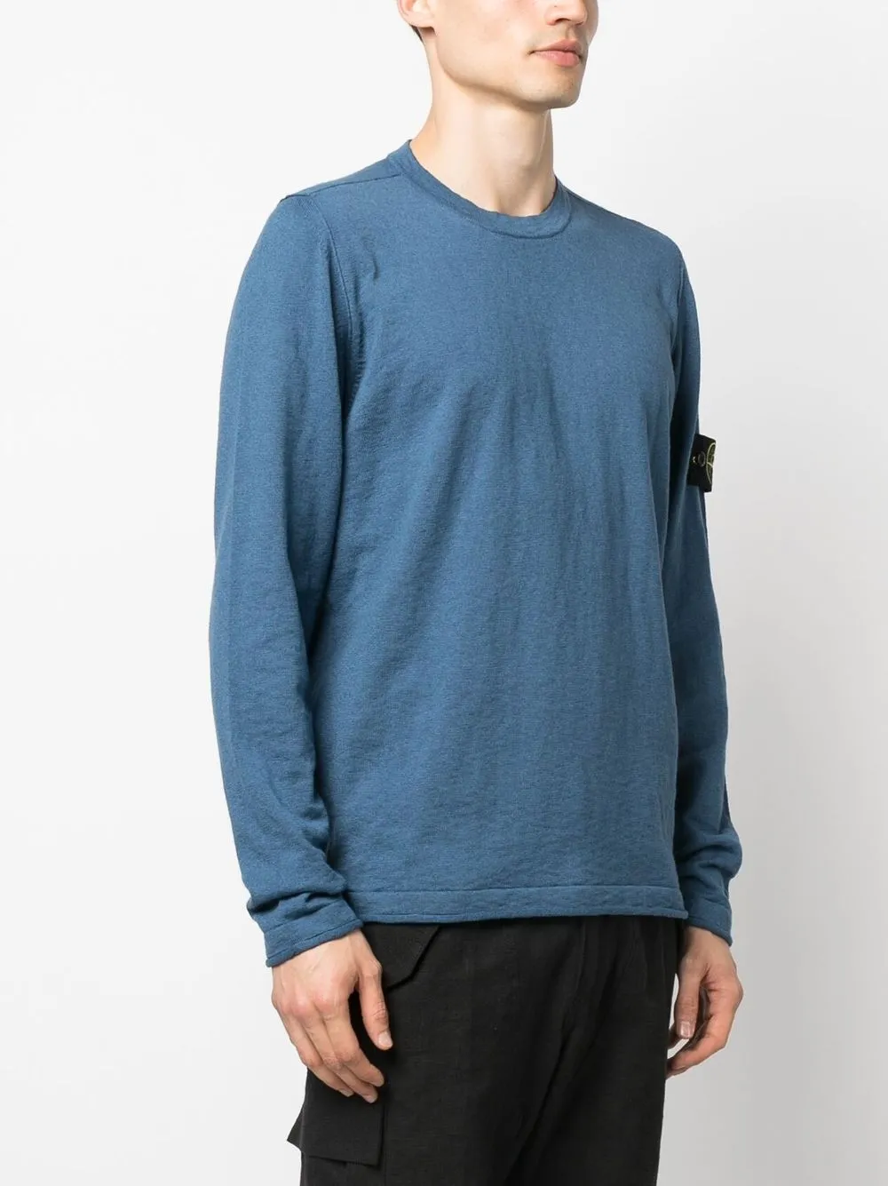 Shop Stone Island Compass Patch Sweatshirt In Blue