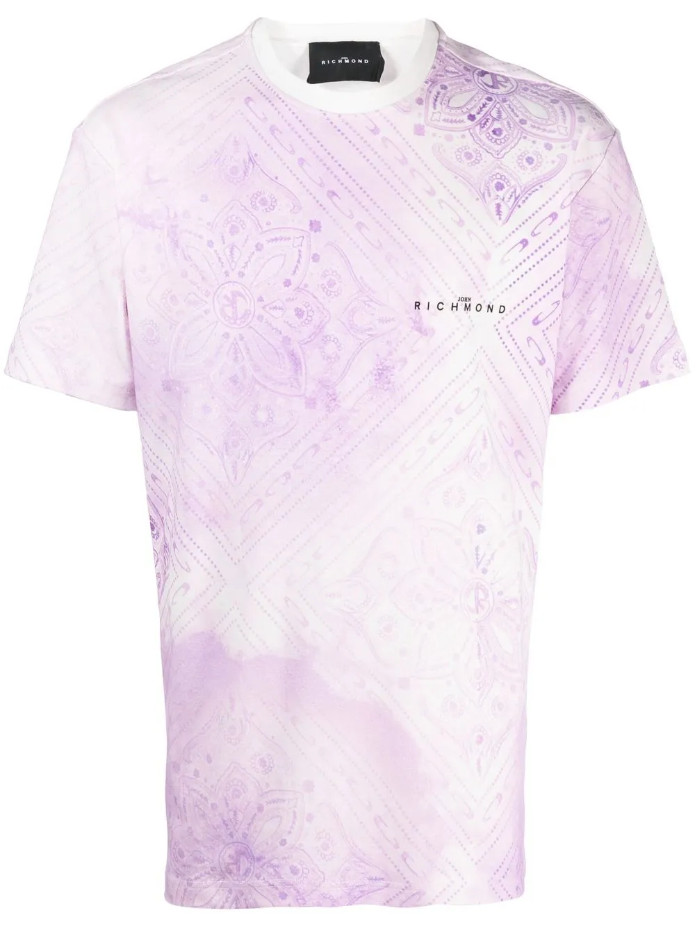 

John Richmond patterned logo-print T-shirt - Purple